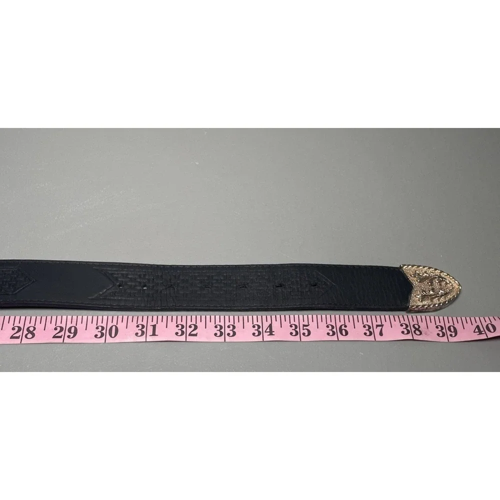 3-D Belt Company Men's Tooled Leather Conchos Western‎ Belt Size 34